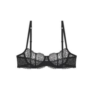 Journelle NWT Allegra Balconette Bra Black 32E designer lingerie